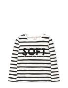 Knit T-Shirt Striped Tops T-shirts Long-sleeved T-Skjorte Multi/patter...