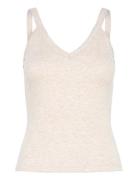 Dagnaiw V-Top Melange Tops T-shirts & Tops Sleeveless Beige InWear