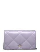 Kira Clover Diamond Quilt Chain Wallet Bags Top Handle Bags Purple Tor...