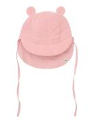 Summer Hat Ears Muslin Solhat Pink Huttelihut