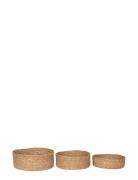 Noa - Baskets, Seagrass, Natural, Set Of 3 Home Storage Storage Basket...
