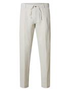 Slh196-Straight Leroy Linen Bld Pnt Noos Bottoms Trousers Chinos White...