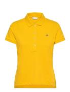 Slim Sheild Cap Sleeve Pique Polo Tops T-shirts & Tops Polos Yellow GA...