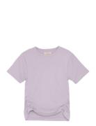 T-Shirt Ss Rib Tops T-Kortærmet Skjorte Purple Creamie