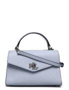 Crosshatch Leather Small Farrah Satchel Bags Crossbody Bags Blue Laure...