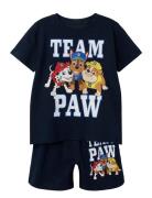 Nmmmaze Paw Ss Nightset Cplg Tops T-Kortærmet Skjorte Black Name It