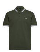 Paddy Sport Polos Short-sleeved Khaki Green BOSS
