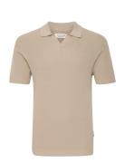 Cfmaverick Ss Polo Knit Tops Knitwear Short Sleeve Knitted Polos Beige...