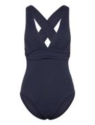 S.collective Cross Back Piece Badedragt Badetøj Navy Seafolly