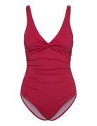 Simi Solid Swimsuit Recycled Badedragt Badetøj Red Panos Emporio