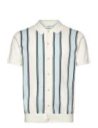 Knitted Polo Cardigan Tops Knitwear Short Sleeve Knitted Polos White L...