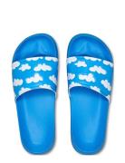 Cloudy Slider Shoes Summer Shoes Sandals Pool Sliders Blue Happy Socks