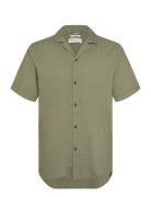 Relaxed Viscose Linen Shirt Tops Shirts Linen Shirts Green Tom Tailor