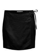 Onlcaro Mw Wrap Linen Bl Skirt Cc Pnt Skirts Short Skirts Black ONLY