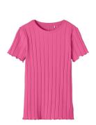 Nkfnoralina Ss Top Noos Tops T-Kortærmet Skjorte Pink Name It