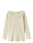 Nmffiducia Ls Slim Top Lil Tops T-shirts Long-sleeved T-Skjorte Cream ...
