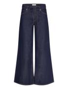 Low-Rise Wide-Leg Jeans With Belt Bottoms Jeans Wide Blue Mango