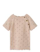 Nbfjola Ss Knit Dress Lil Tops T-Kortærmet Skjorte Beige Lil'Atelier