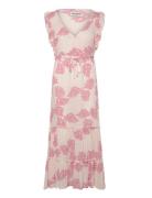 Samoll Midi Dress Sl Knælang Kjole Pink Lollys Laundry