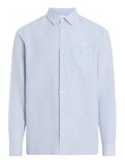 Linen Cotton Regular L/S Shirt Tops Shirts Linen Shirts Blue Calvin Kl...