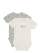 Body Ss 2-Pack Bodies Short-sleeved Green Fixoni