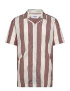 Striped Linen/Cotton Shirt S/Sstriped Linen/Cotton Shirt S/S Tops Shir...