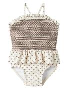 Nbffiona Swimsuit Lil Badedragt Badetøj White Lil'Atelier