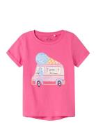 Nmfvix Ss Top Tops T-Kortærmet Skjorte Pink Name It