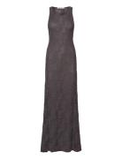 Seaside Dress Plum Grey Jacquard Designers Maxi Dress Grey Hope