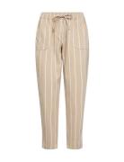 Sc-Akila Stripe Bottoms Trousers Joggers Beige Soyaconcept