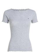 Ss Rib Short Set Top Grey Tommy Hilfiger
