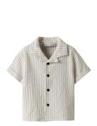 Nmmfedenis Ss Shirt Tops Shirts Short-sleeved Shirts Beige Name It