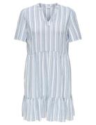 Cartiri-Caro S/S V-Neck Lin Dress Tlr Kort Kjole Blue ONLY Carmakoma