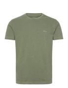 Slim Sunfaded Ss Pique T-Shirt Tops T-Kortærmet Skjorte Khaki Green GA...