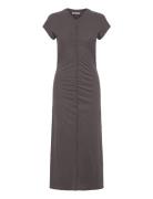 Roll Dress Plum Grey Hemp Designers Maxi Dress Brown Hope