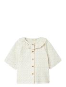 Nmfhailey Ss Loose Shirt Lil Tops Blouses & Tunics Cream Lil'Atelier