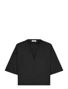 Julianna Blouse Designers Blouses Short-sleeved Black Stylein