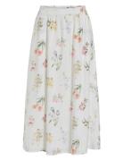 Viednana Fir Midi Skirt/Ln Skirts Knee-length & Midi Skirts White Vila