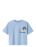Nkfaceri Stitch Ss Rlx Top Box Wdi Tops T-Kortærmet Skjorte Blue Name ...