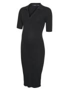 Vmmholly 2/4 Polo Dress Ga Noos Knælang Kjole Black Vero Moda Maternit...