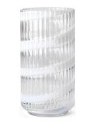 Lyngby Vase H20.5 Cm Swirl White Mouth Blown Glass Home Decoration Vas...