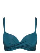 Bra Lilja Twist Swim Shiny Bikinitop Blue Lindex