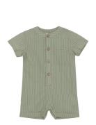 Romper Ss Woven Bodysuits Short-sleeved Green Fixoni
