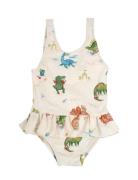 Eva – Badedragt 1-2 År – Dino Beach Badedragt Badetøj Cream Filibabba