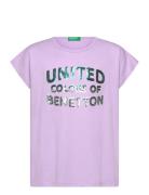 T-Shirt Tops T-Kortærmet Skjorte Purple United Colors Of Benetton