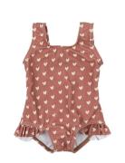 Swimsuit Butterfly Printed Badedragt Badetøj Pink Petit Piao