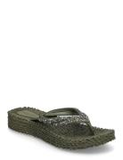 Flip Flop On Platform Sole Klipklapper Sandaler Green Ilse Jacobsen