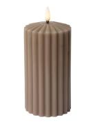 Striped Led Pillar Candle Home Decoration Candles Led Candles Beige C'...