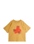 Camp Rodini Sp Ss Tee Tops T-Kortærmet Skjorte Yellow Mini Rodini