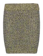 Norma Mouline Knit Mini Skirt Kort Nederdel Yellow WOOD WOOD